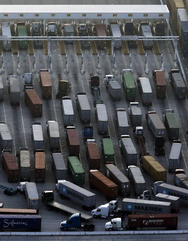 Logistics yard with congestion issues that real-time location systems can solve